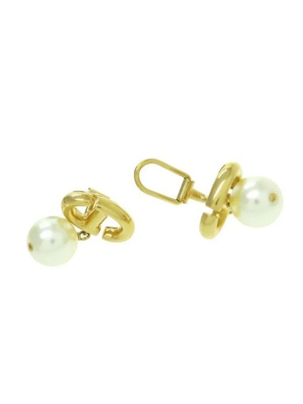 Dior CD Navy Clip Earrings